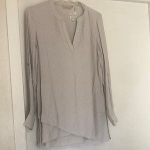 NWOT tag womens blouse XS light gray